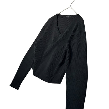 Y's 90s Buttonless Cotton Knit Cardigan Black Size FREE