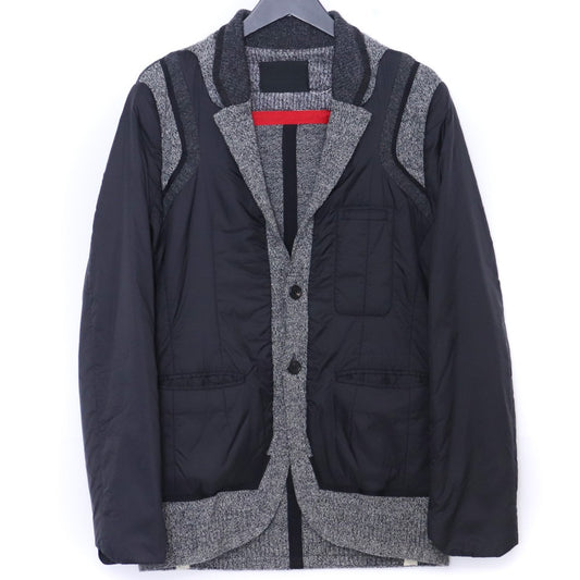 Undercover Padded Knit Panel Nylon Blazer Black Size 2