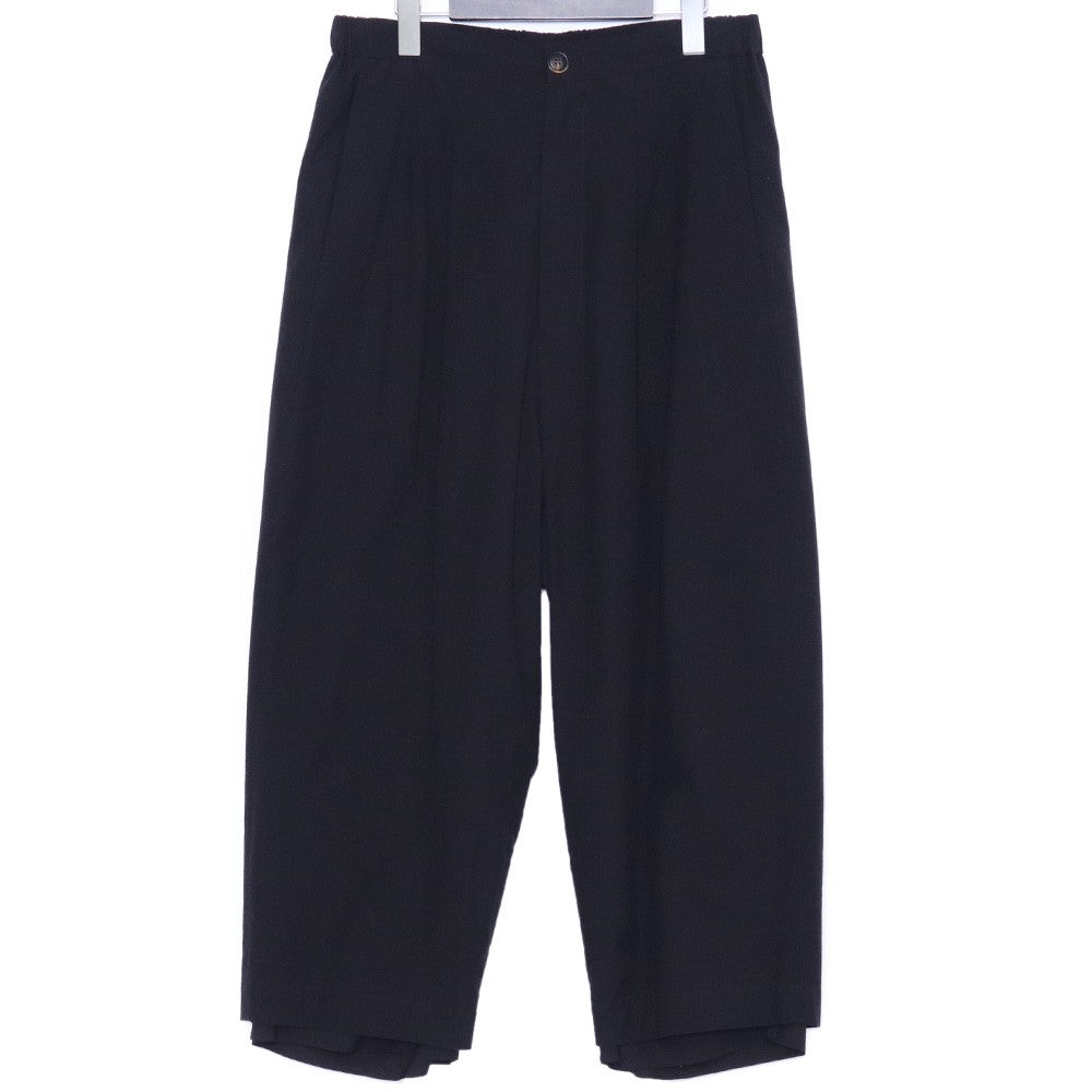 ISO Wide Cropped Pants Silk Cotton Black Size 1