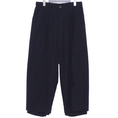 ISO Wide Cropped Pants Silk Cotton Black Size 1