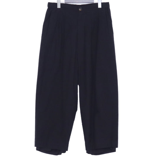 ISO Wide Cropped Pants Silk Cotton Black Size 1