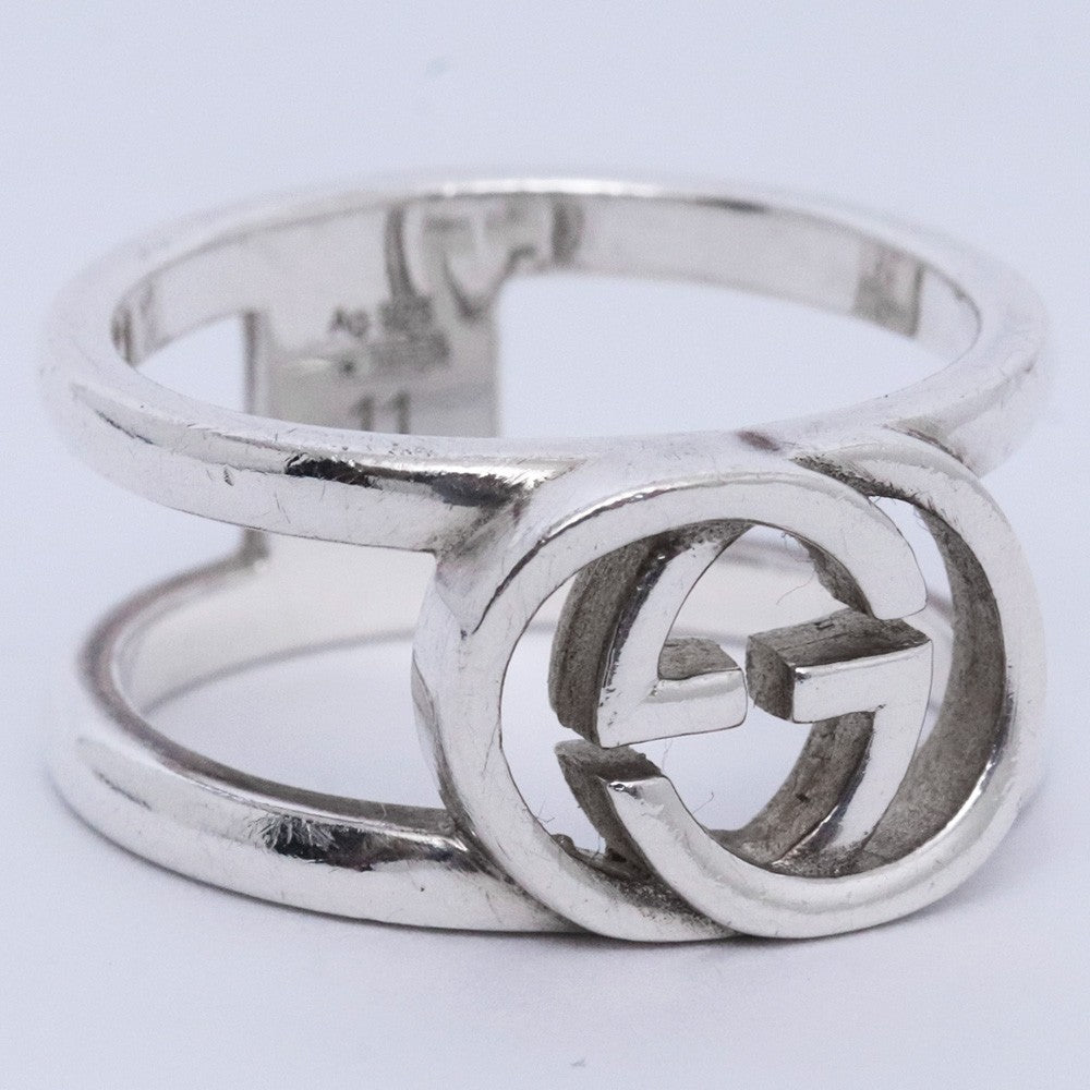 GUCCI Interlocking G Ring Silver Size JP 10