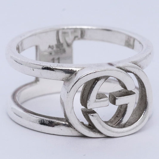 GUCCI Interlocking G Ring Silver Size JP 10