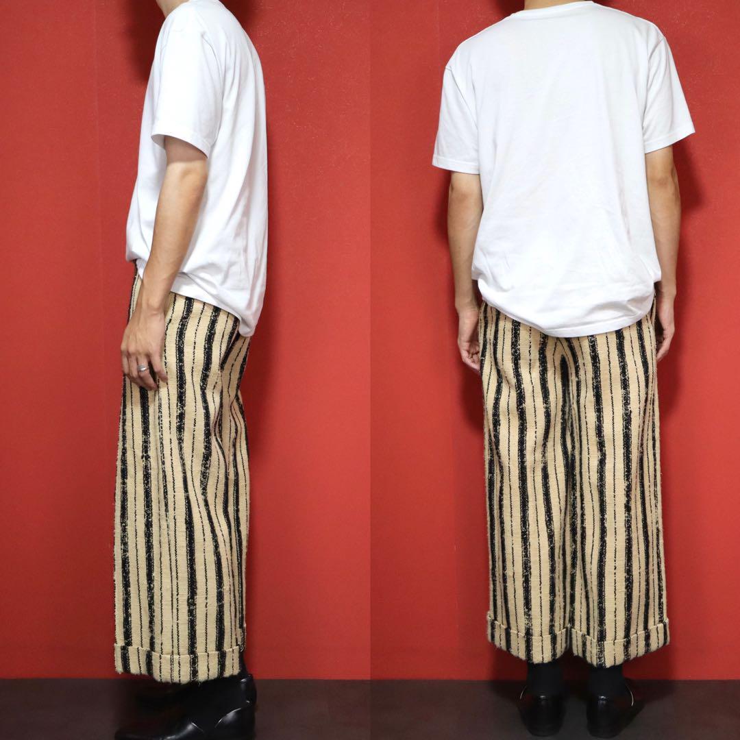 Christian Dior Striped Silk Blend Wide Pants Size 40