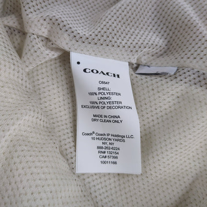 Coach Signature Pattern High Neck Fleece Jacket White Size S