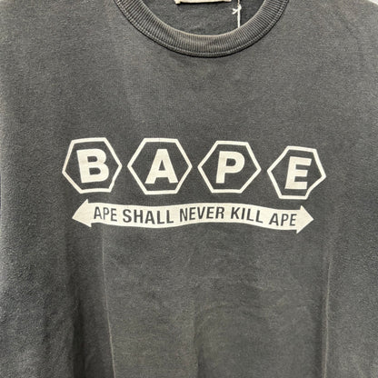 A BATHING APE Cotton Printed T-Shirt Black Size L