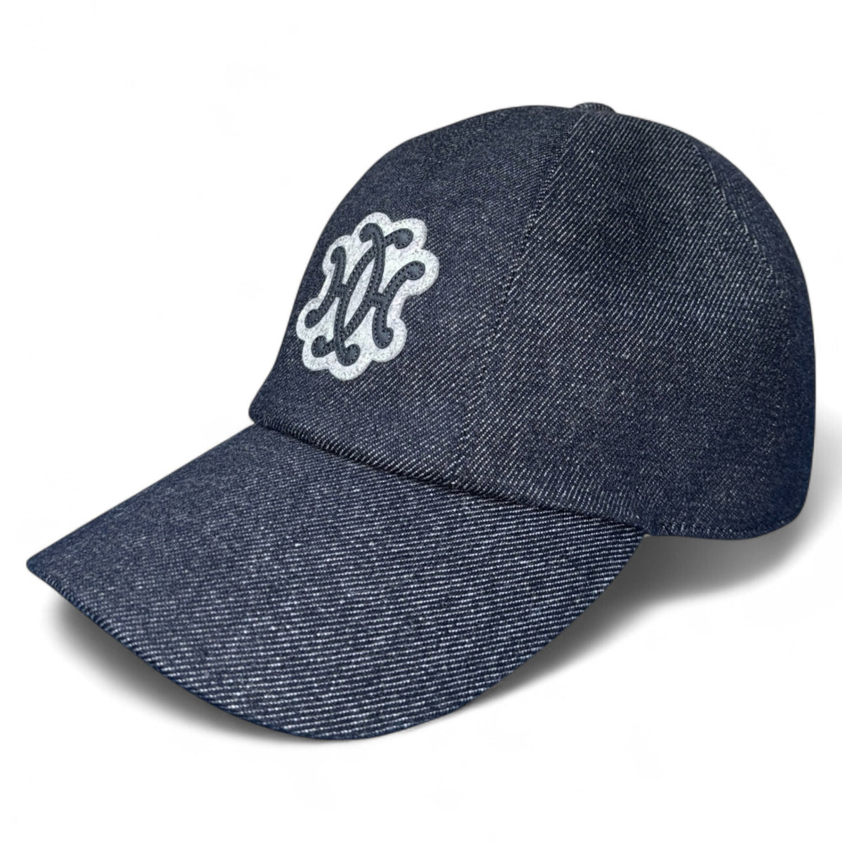 HERMES "Serena Lift" H-Logo Denim Cap Size ONE SIZE
