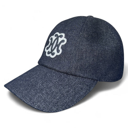 HERMES "Serena Lift" H-Logo Denim Cap Size ONE SIZE