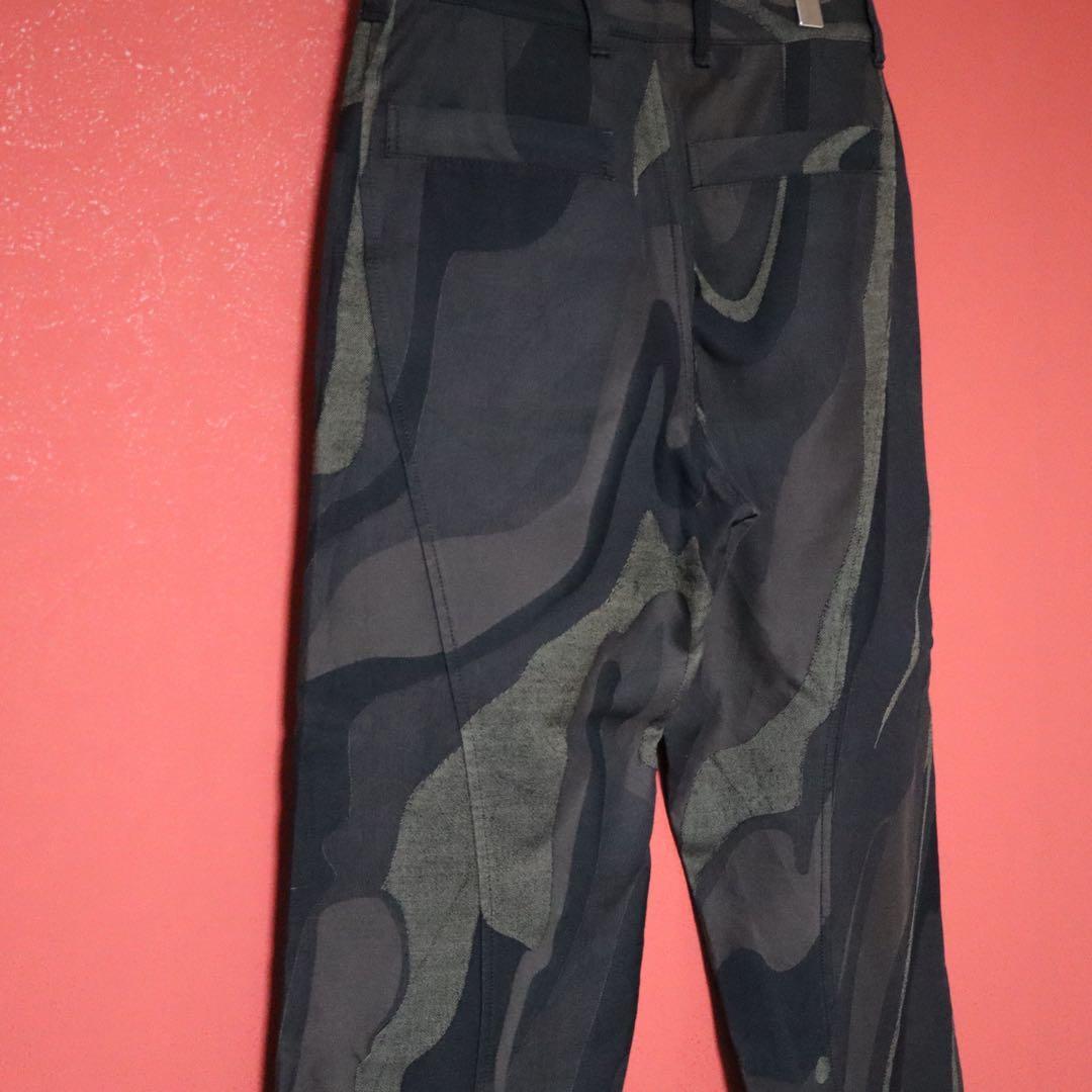 Issey Miyake Marbled Allover Curved Stitch Wide Size 2