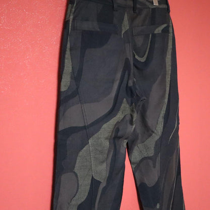 Issey Miyake Marbled Allover Curved Stitch Wide Size 2