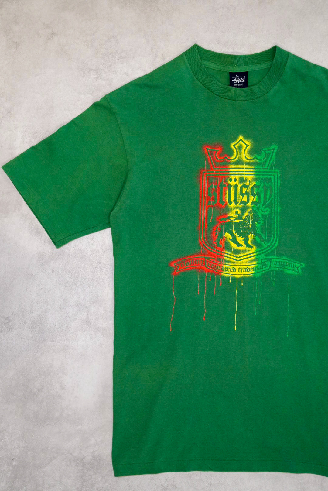 Stussy 00s Rasta Green Cotton Size M