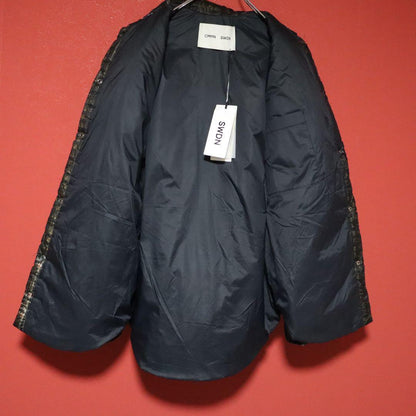 CMMN SWDN 19AW Brown Quilted Distressed Down Coat Size 46