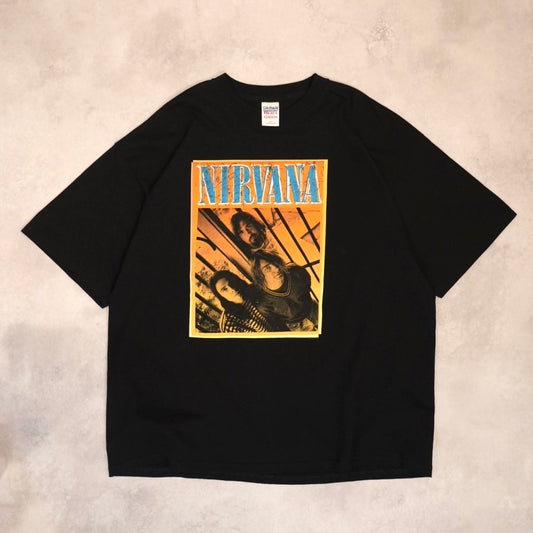 NIRVANA 00s Deadstock Band T-Shirt ©2004 Black Size XXL