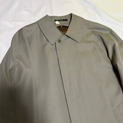 DAKS 90s Gray Wool/Silk Fly Front Balmacaan Coat