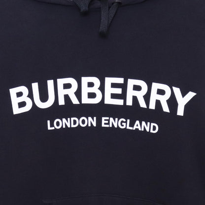 BURBERRY Front Logo Cotton Hoodie Black Size M