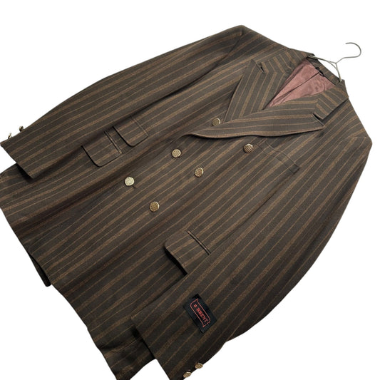 BRENT 50s-60s Double-breasted Striped Jacket Multi Size 42L