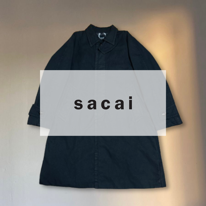 sacai 22AW Black Multi-Button Bal Collar Coat Size 4