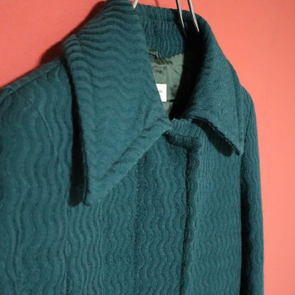 DRIES VAN NOTEN 90s Wave Pattern Mohair Long Coat Size SMALL