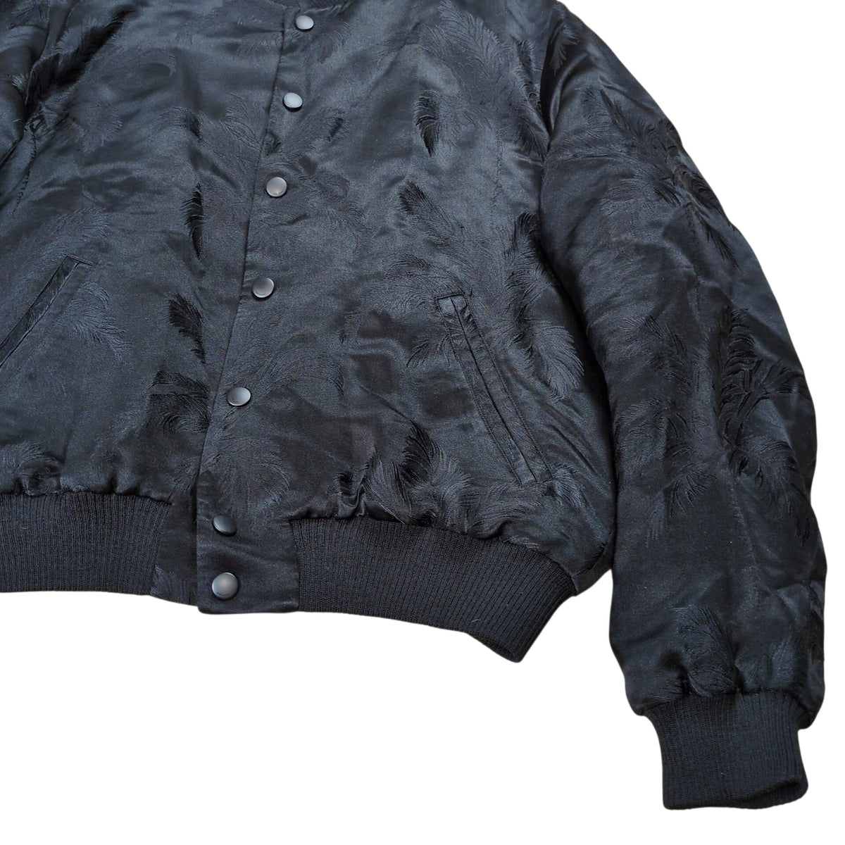 SAINT LAURENT Black Souvenir Bomber Jacket Size 36