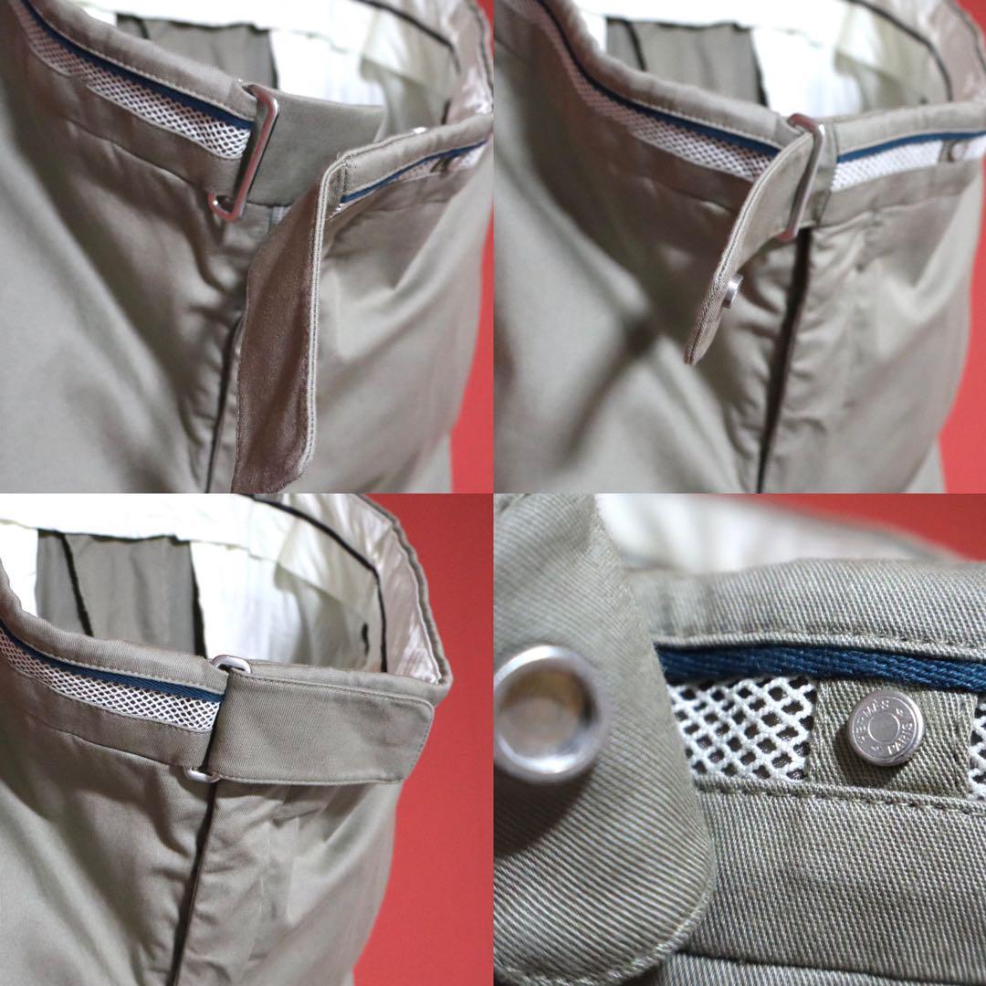 Hermes Beige Belt Design Wide Chino Slacks Size 44