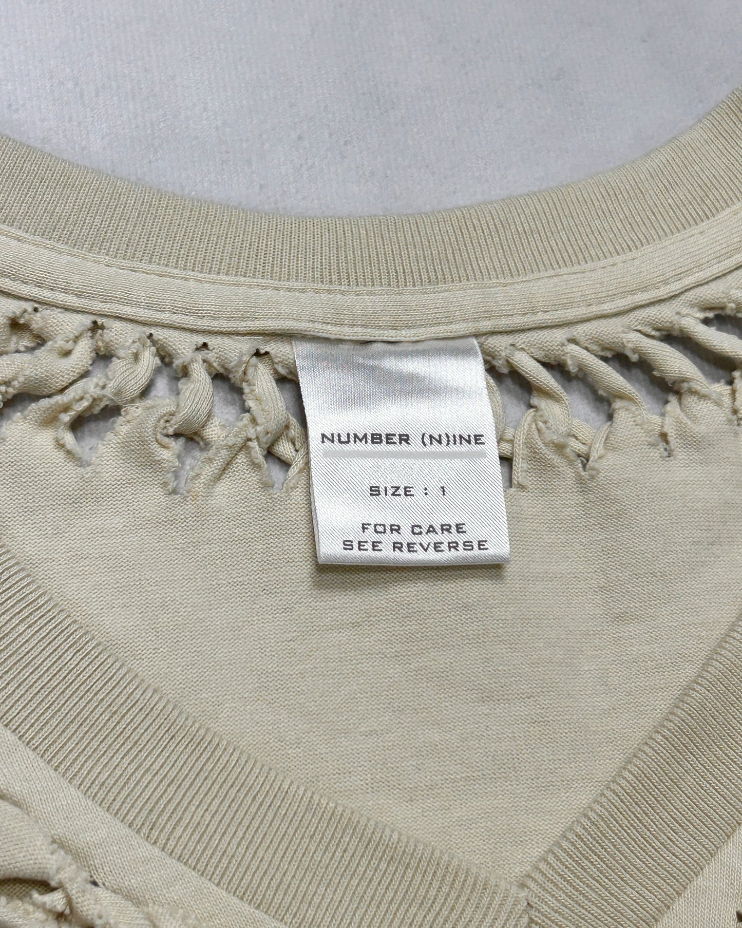 Number (N)ine Braided V-Neck T-Shirt F/W2002 Size 1