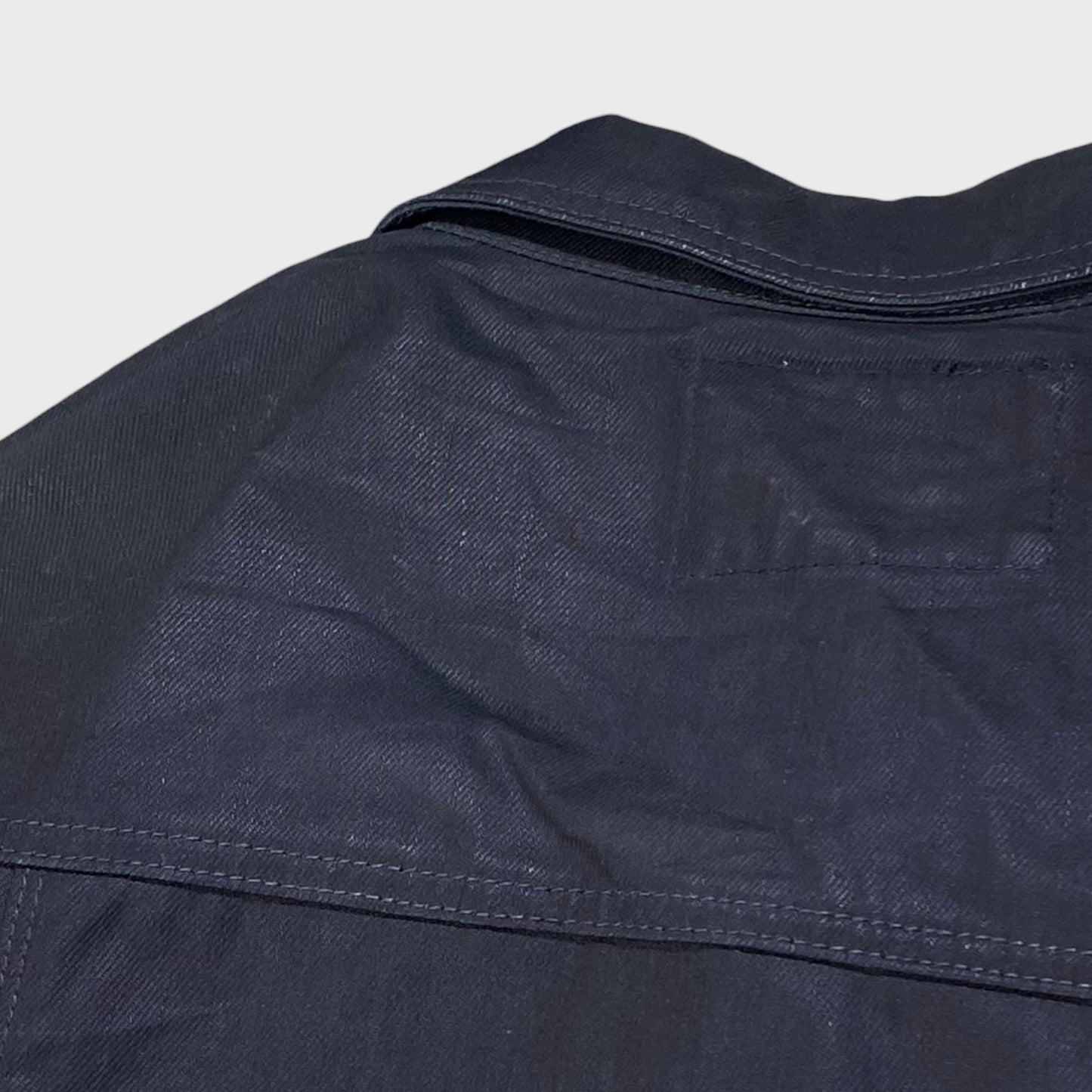 MARITHEFRANCOIS GIRBAUD Black Resin Denim Jacket Size 2XL