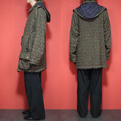 Comme des Garcons Homme 04AW Green Hooded Double Zip Size L