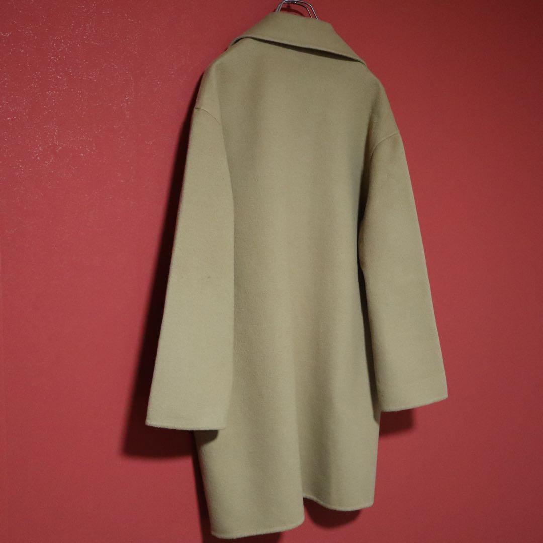 Salvatore Ferragamo Beige Wool Chesterfield Coat Size 40