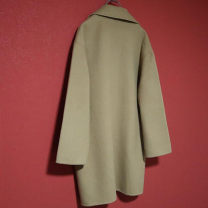 Salvatore Ferragamo Beige Wool Chesterfield Coat Size 40