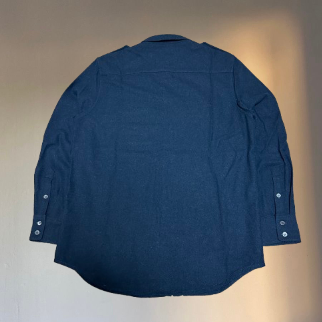 PRADA Navy Wool Military Shirt