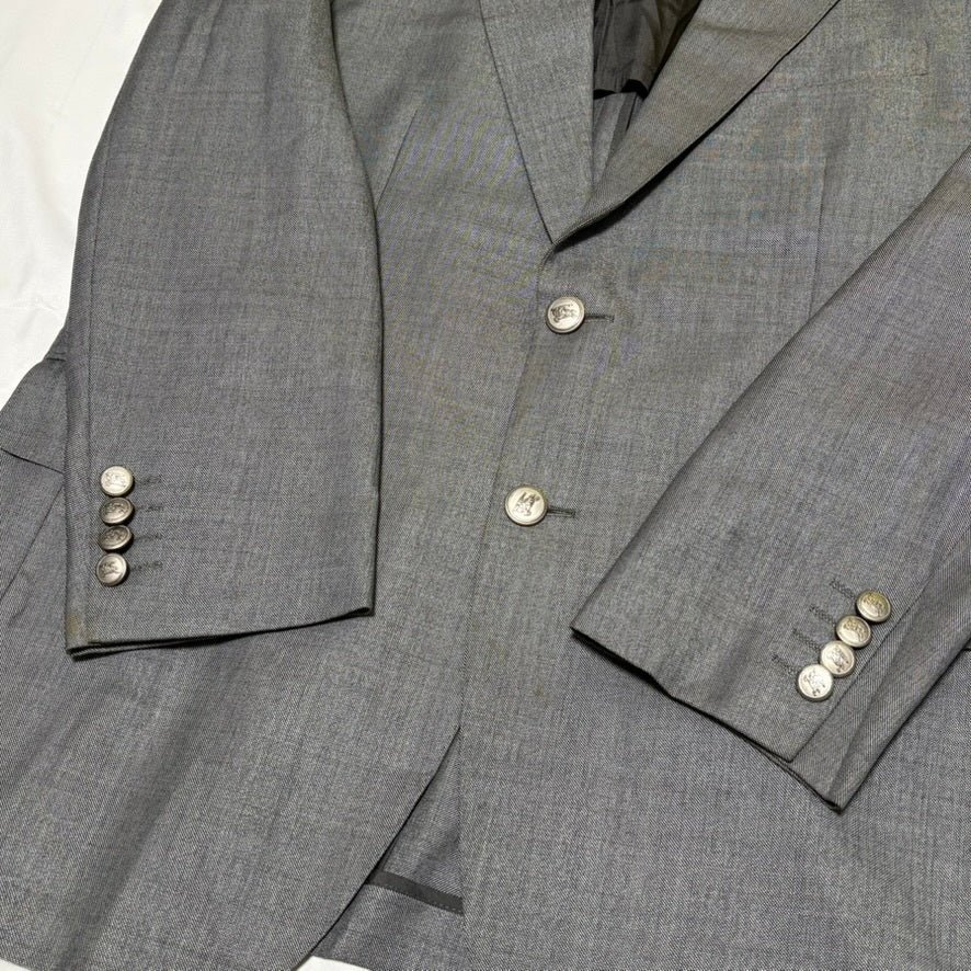 BURBERRY LONDON 00s Gray Wool/Silk Tailored Jacket