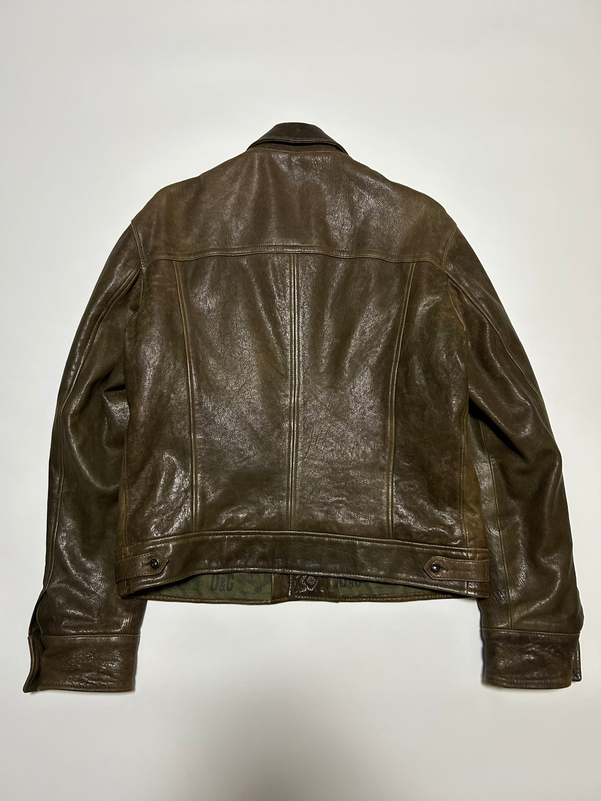 Dolce & Gabbana D&G 2000s Leather Trucker Jacket Dark