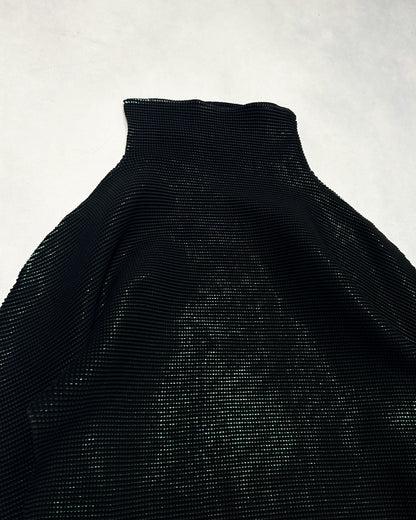 Iridescent Waffle Mock Neck Long Sleeve Tee Size XS