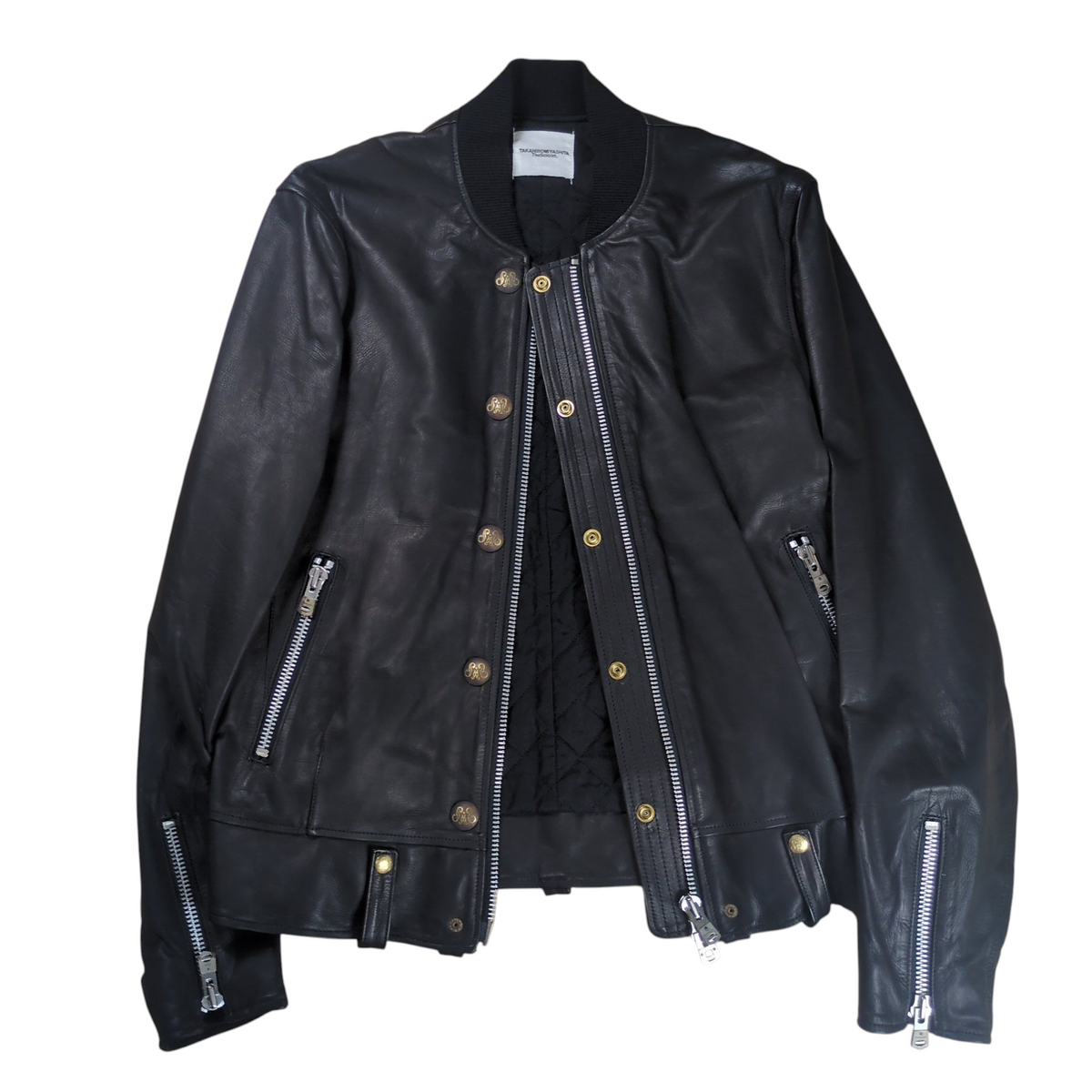Takahiromiyashita The Soloist. Leather Bomber Jacket Size 52