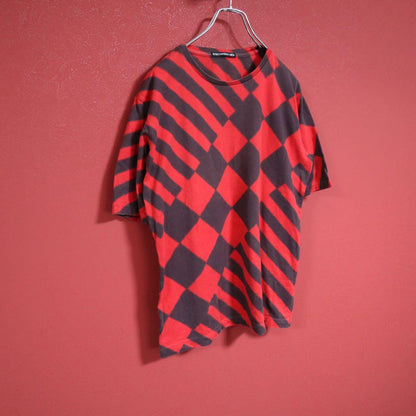 Issey Miyake Bleached Tie-dye Stripe Check T-Shirt Size 2
