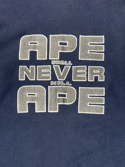 A BATHING APE sweat Vintage 90s-00s APE Shall Never Kill APE Blue Size L