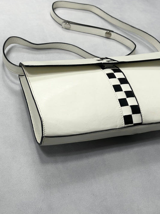 Jean Paul Gaultier checker line shoulder bag