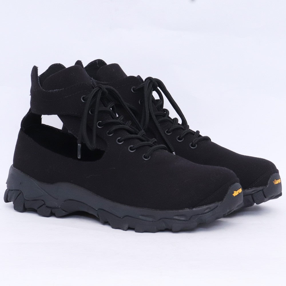 YOHJI YAMAMOTO PH 21SS Canvas Cut Work Boots Black Size 2