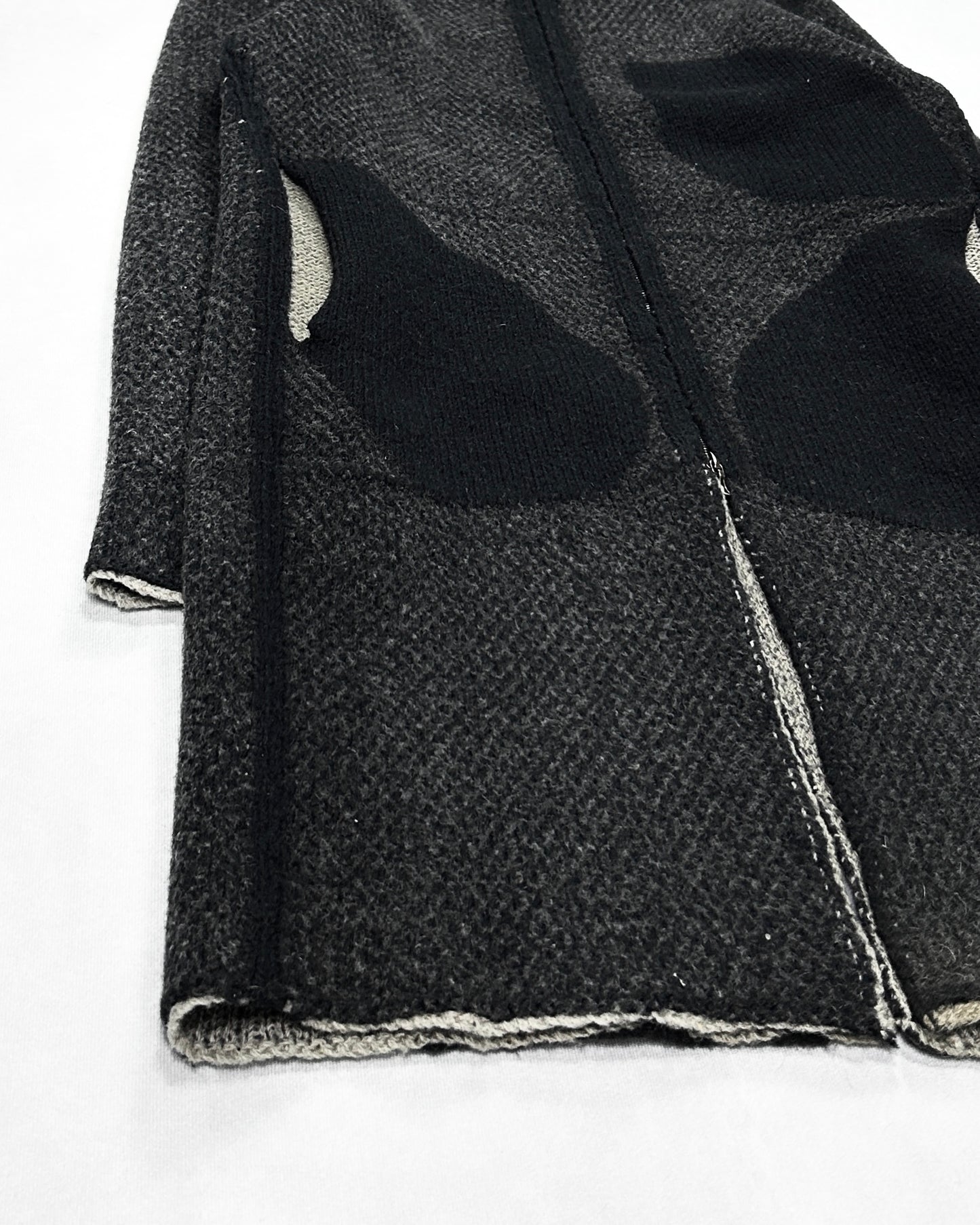 Label Under Construction Zip-Up Intarsia Knit Coat Size M