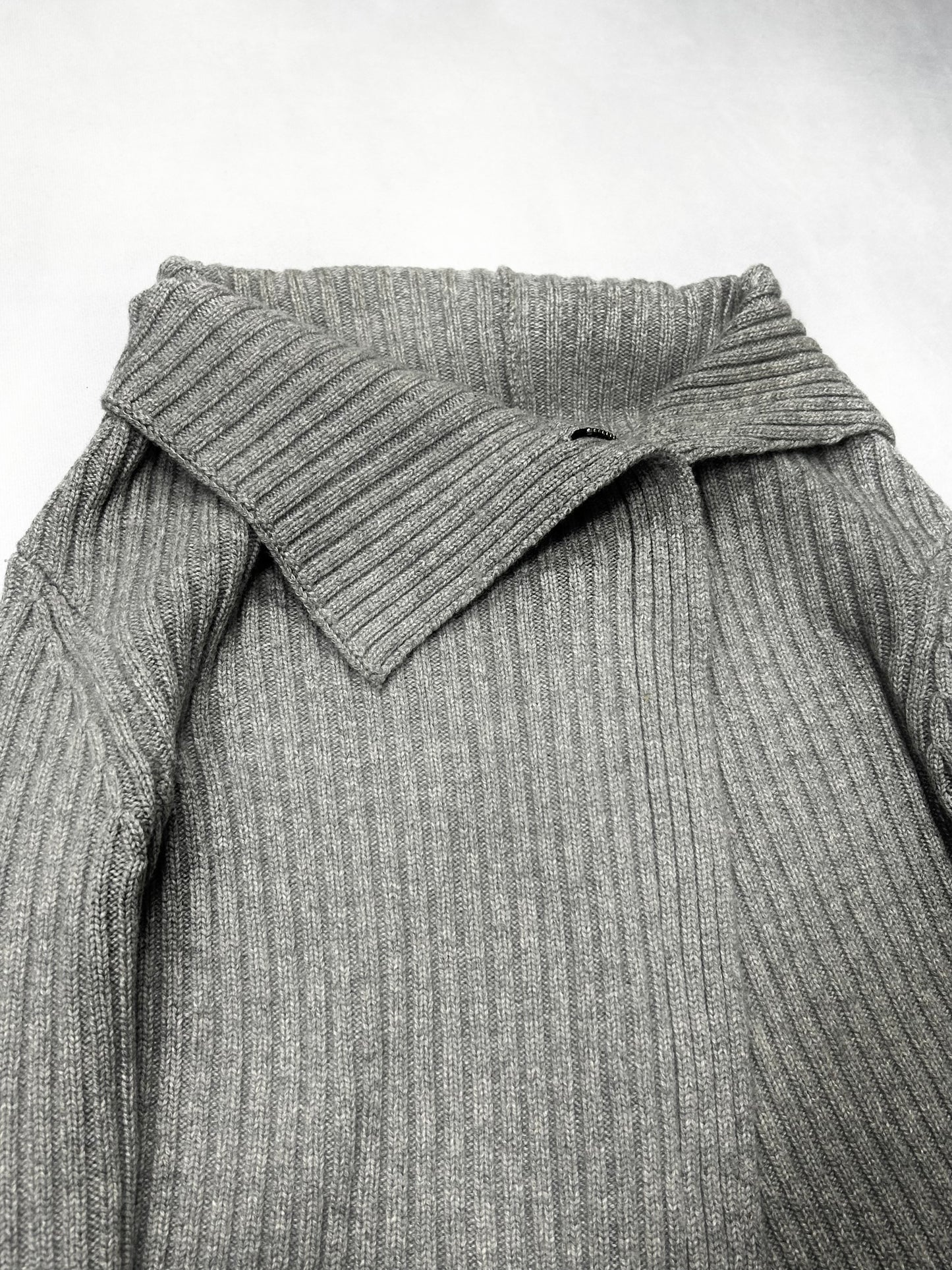 LUTZ HUELLE Asymmetry Tight Zip Knit F/W2014 Gray Size 34