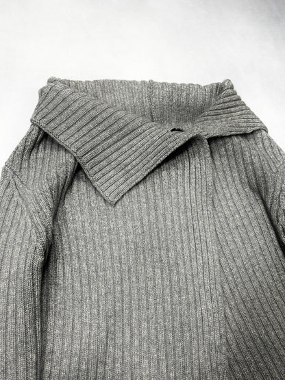 LUTZ HUELLE Asymmetry Tight Zip Knit F/W2014 Gray Size 34