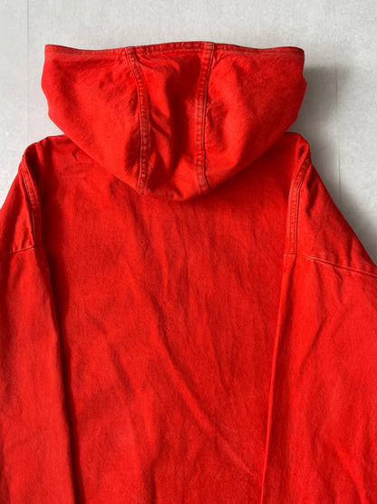 424 Red Damaged Zip Hoodie Size L