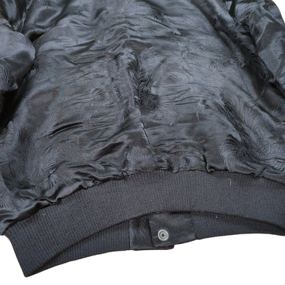 SAINT LAURENT Black Souvenir Bomber Jacket Size 36