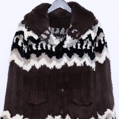 Isamu Katayama Backlash Rabbit Fur Knit/Suede Brown Size M