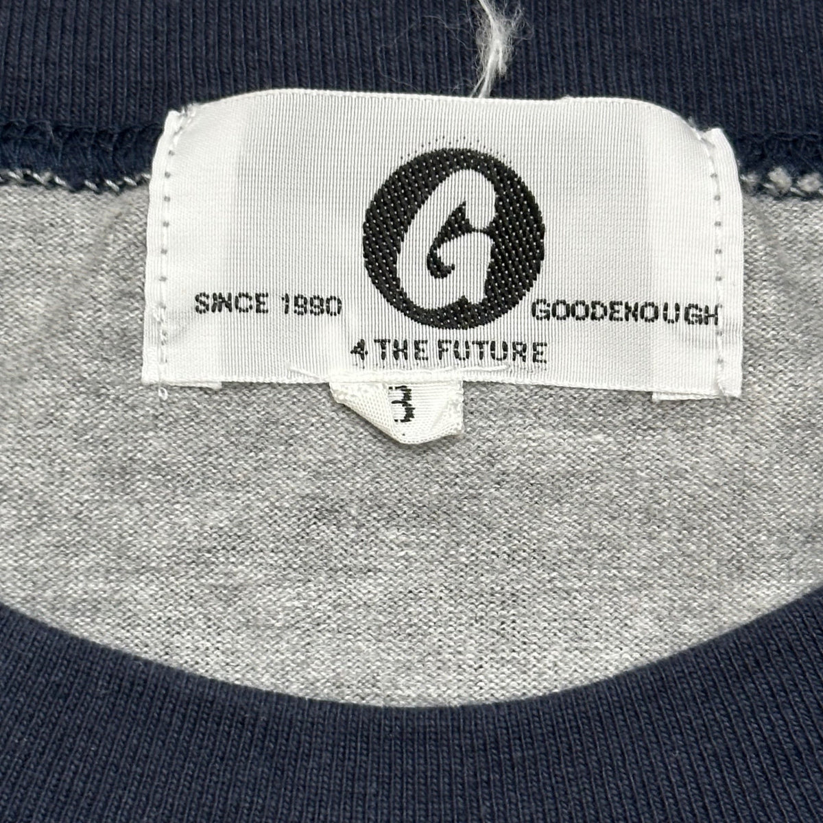 GOODENOUGH Glam G Logo 7/8 Sleeve Raglan Navy Gray Size 3