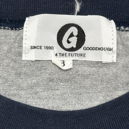 GOODENOUGH Glam G Logo 7/8 Sleeve Raglan Navy Gray Size 3
