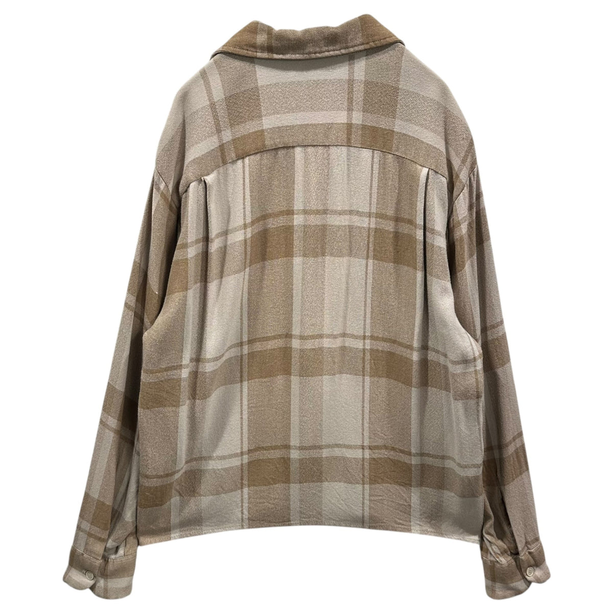 TOWNCRAFT Plus 60s Ombre Check Rayon Collar Shirt Size M