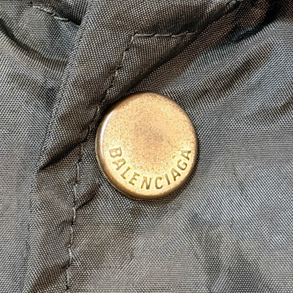 BALENCIAGA Oversized Logo Windbreaker Jacket Black Size 2