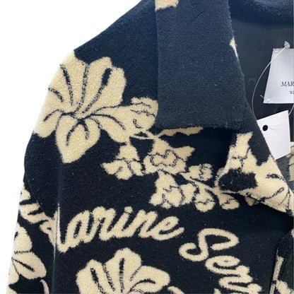 MARINE SERRE JACQUARD TOWEL SHIRT Black Size 44