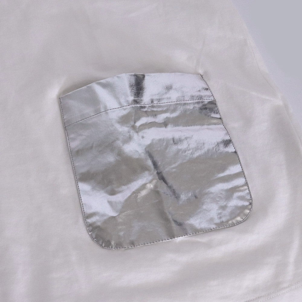 VALENTINO Embossed Logo Pocket T-Shirt White Size M